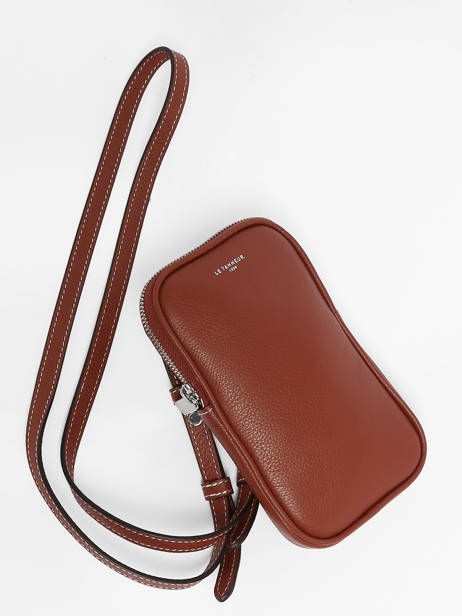 Leather Emile Phone Case Le tanneur Brown emile TMIL3B40 other view 2