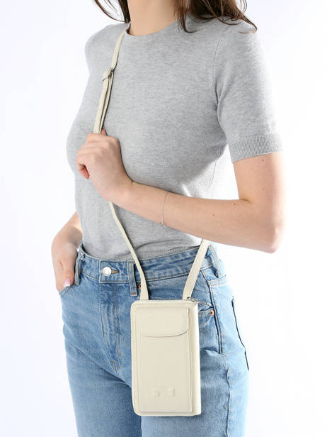 Leather Pocket Phone Pouch Nathan baume Beige n city 3 other view 1