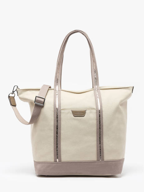 A4 Size Shoulder Bag Kaya Canvas Hexagona Beige kaya 5920056