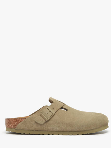 Mules Boston En Cuir Birkenstock Vert boy 1025844