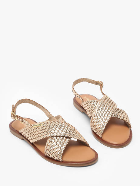 Flip Flops Doa In Leather Les tropeziennes Gold women DOA other view 1