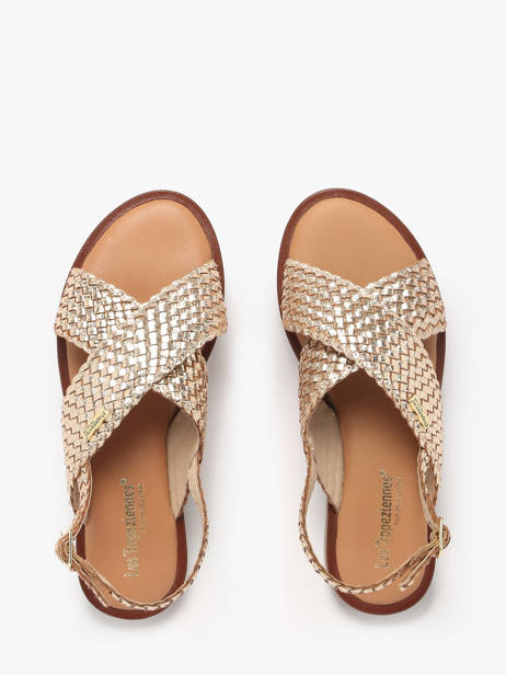 Flip Flops Doa In Leather Les tropeziennes Gold women DOA other view 3