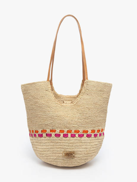 Shoulder Bag L'atelier Du Crochet Raphia Le voyage en panier Beige l'atelier du crochet AM804