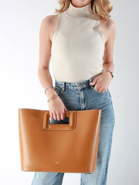Sac Cabas Angèle Cuir Lancel Marron angele A13361 vue secondaire 2