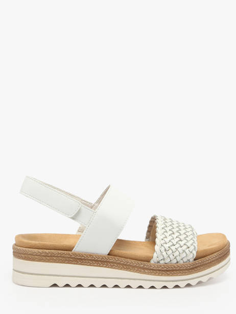 Sandales Semelle Compensée En Cuir Remonte Blanc women 80