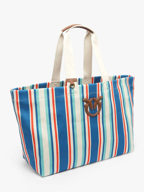 Shoulder Bag Logo Shopper Cotton Pinko Blue logo shopper 4754A2G5 other view 1