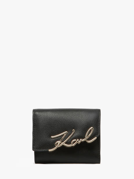 Checkholder K Signature Leather Karl lagerfeld Black k signature A3W32019