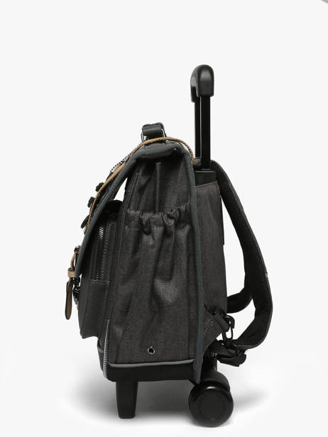 Cartable à Roulettes Enfant 2 Compartiments Cameleon Gris vintage urban CR38 vue secondaire 2