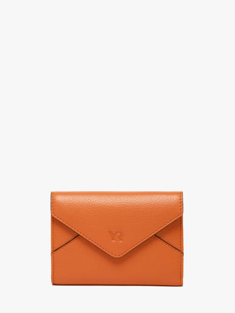 Wallet Enveloppe Leather Yves renard Orange enveloppe 29223