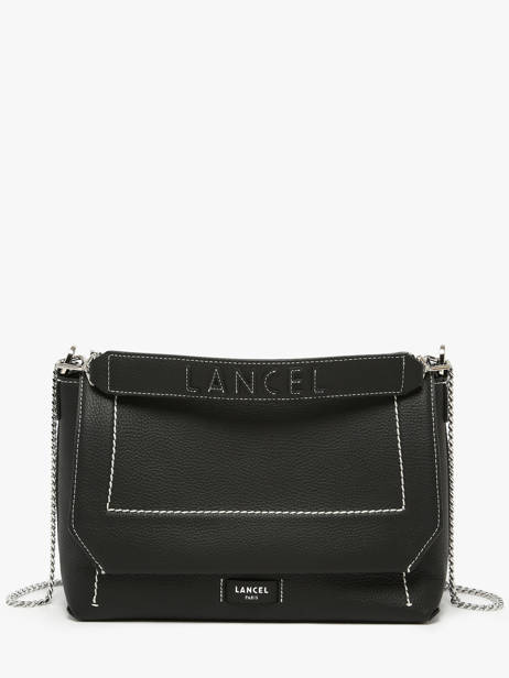 Large Leather Ninon Soft Shoulder Bag Lancel Black ninon A13783