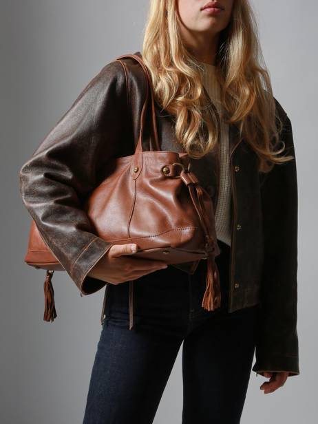 Sac à Main Cow Cuir Basilic pepper Marron cow BCOW80 vue secondaire 1