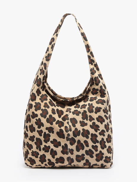 Shoulder Bag Velvet Leopardo Leather Milano Beige velvet leopardo VL25065