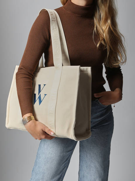 Shoulder Bag Cabas Cotton Vanessa wu Beige cabas MA0135 other view 1