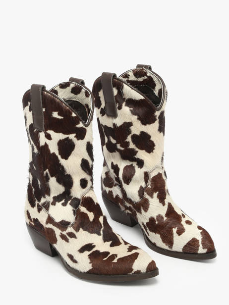 Cowhide Cowboy Boots The icona Beige women CISBOMA1 other view 1