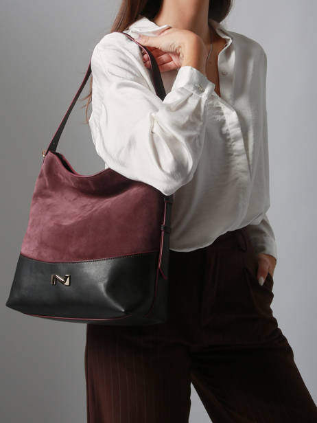 Suede Leather Serena Shoulder Bag Nathan baume Violet vogue 6 other view 1