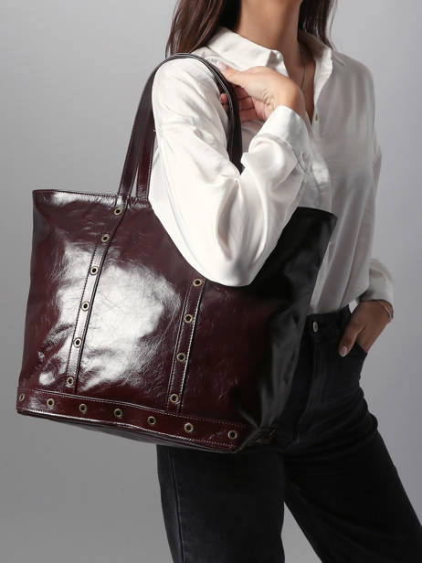 Small Leather Le Cabas Tote Bag With Strap Vanessa bruno Brown cabas cuir 82V40409 other view 1