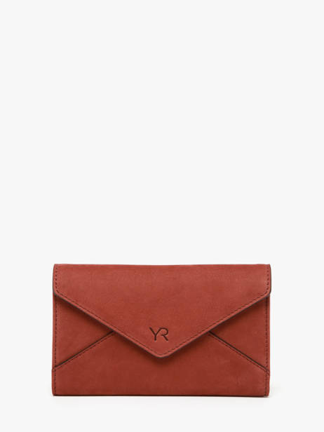 Wallet Nubuck Leather Yves renard Orange nubuck 26683