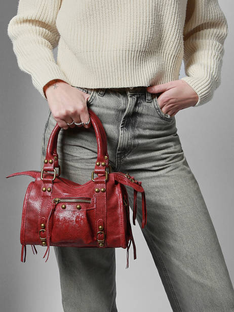 Satchel Spazzolato Leather Milano Red spazzolato SP24093 other view 1