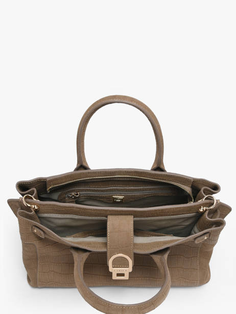 Satchel M Equestre Croco Leather Etrier Brown equestre croco EEQC142M other view 3