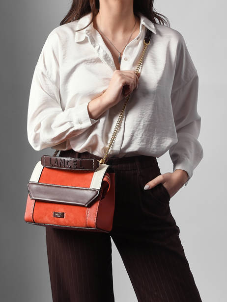 Sac Bandoulière Ninon Color Block Cuir Lancel Orange ninon A13370 vue secondaire 1