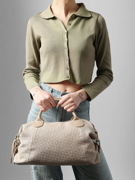 Satchel Beautiful Leather Milano Beige beautiful BE25111 other view 1