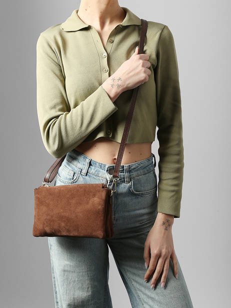 Shoulder Bag Velvet Caviar Leather Milano Brown velvet caviar VC24117 other view 1