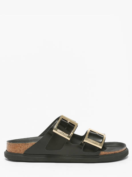 Slippers Arizona Droplet In Leather Birkenstock Black women 1029353