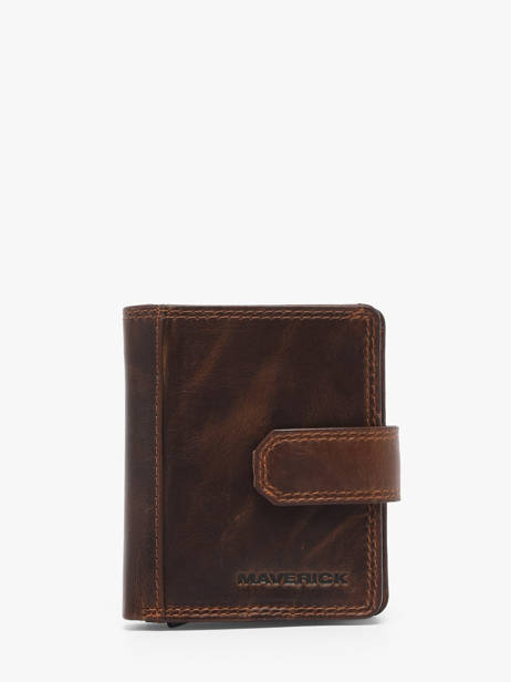 Card Holder With Coin Purse Leather Maverick Brown the original MAVTO063