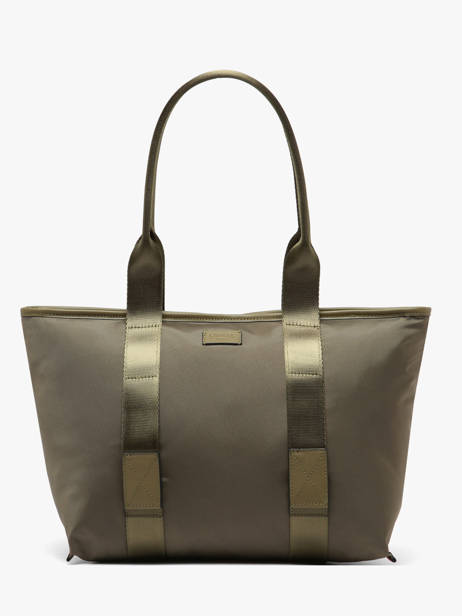 Medium Mistral Rollable Tote Bag Nylon And Leather Lancel Green mistral A13995