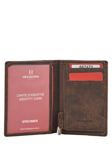 Wallet Instinct Leather Hexagona Brown instinct 667471 other view 2